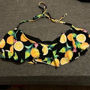 Lemon Print Swimsuit Top